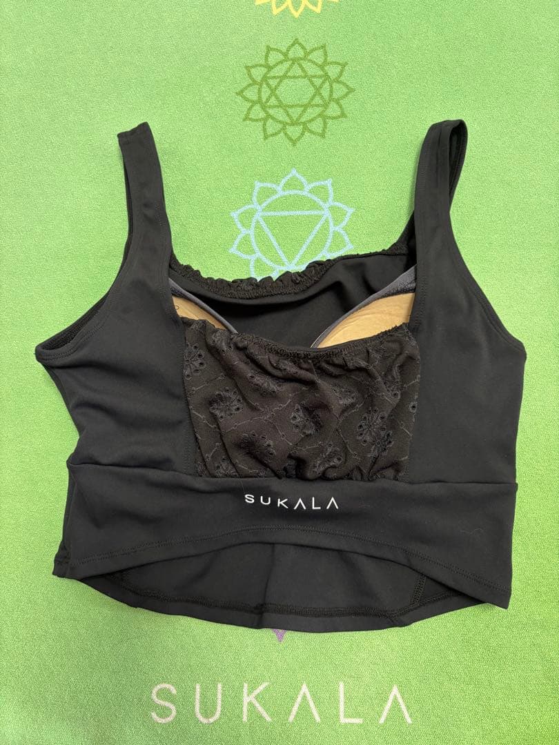 SUKALA】 フラワーレースブラトップ ブラック Mサイズ - メルカリ
