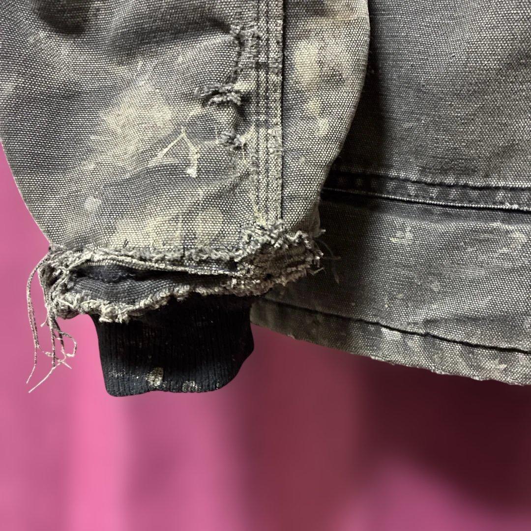 鬼フェードCarhartt ボロダークグレー デトロイトジャケットBORO古着
