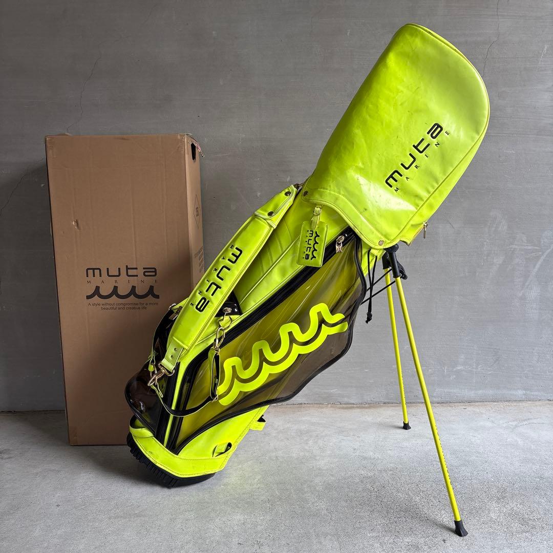 MUTAMARINE キャディバッグ 蛍光イエロー muta ムータ マリン ゴルフ クリアキャディバッグ【イエロー