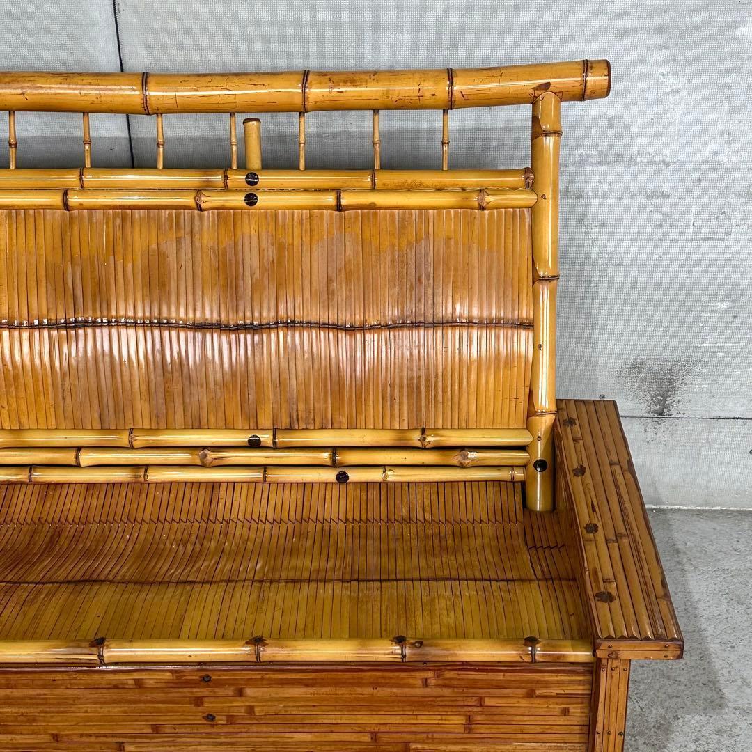 ✿伝統工芸✿ 和風竹家具 “梅里竹芸” 3人掛けソファ アジアン家具