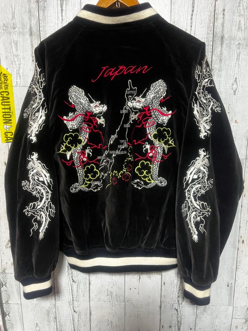 日本限定 MS NICX SIXX スカジャン 龍 昇竜 覇気 別珍 ベロア 黒