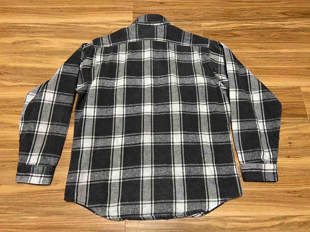 80s FIVE BROTHER ネルシャツ L 黒白 USA製 - メルカリ