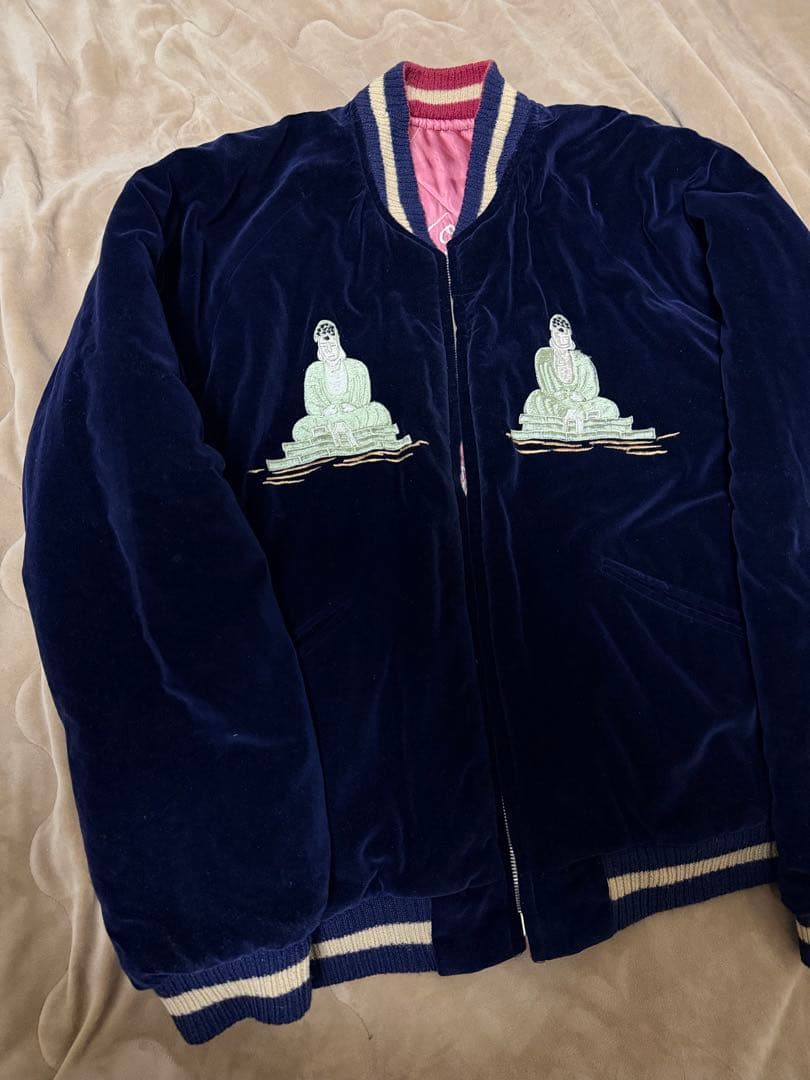 日本製 港商 テーラー東洋 2面用 別珍 ブッダ 限定スカジャン vintage