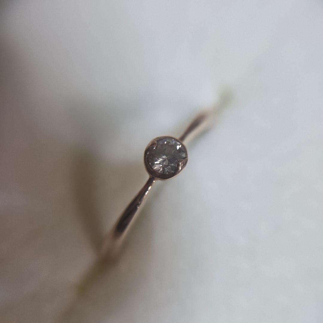 K10PG 1粒 ダイヤ 0.1ct リング