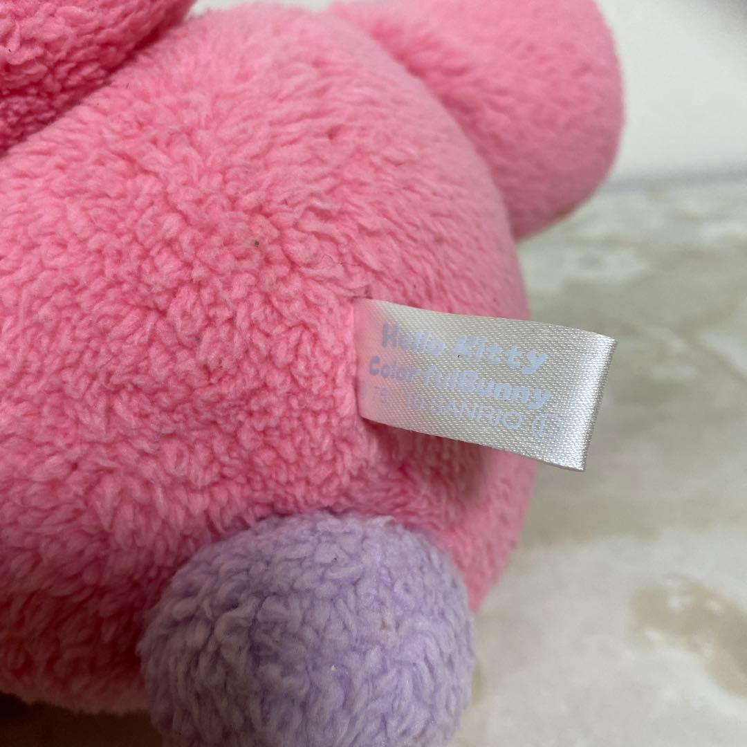 平成レトロ ハローキティ カラフルバニー ぬいぐるみ ピンク 2010 m2