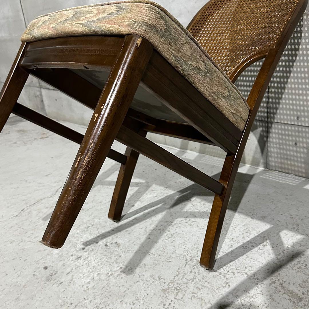 Karimoku／オールドカリモク ラタン×木製ダイニングチェア 70s〜80s