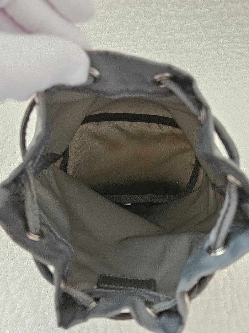 希少カラー✨PRADA プラダ ポーチ 巾着 ナイロン グレー ギャランティ