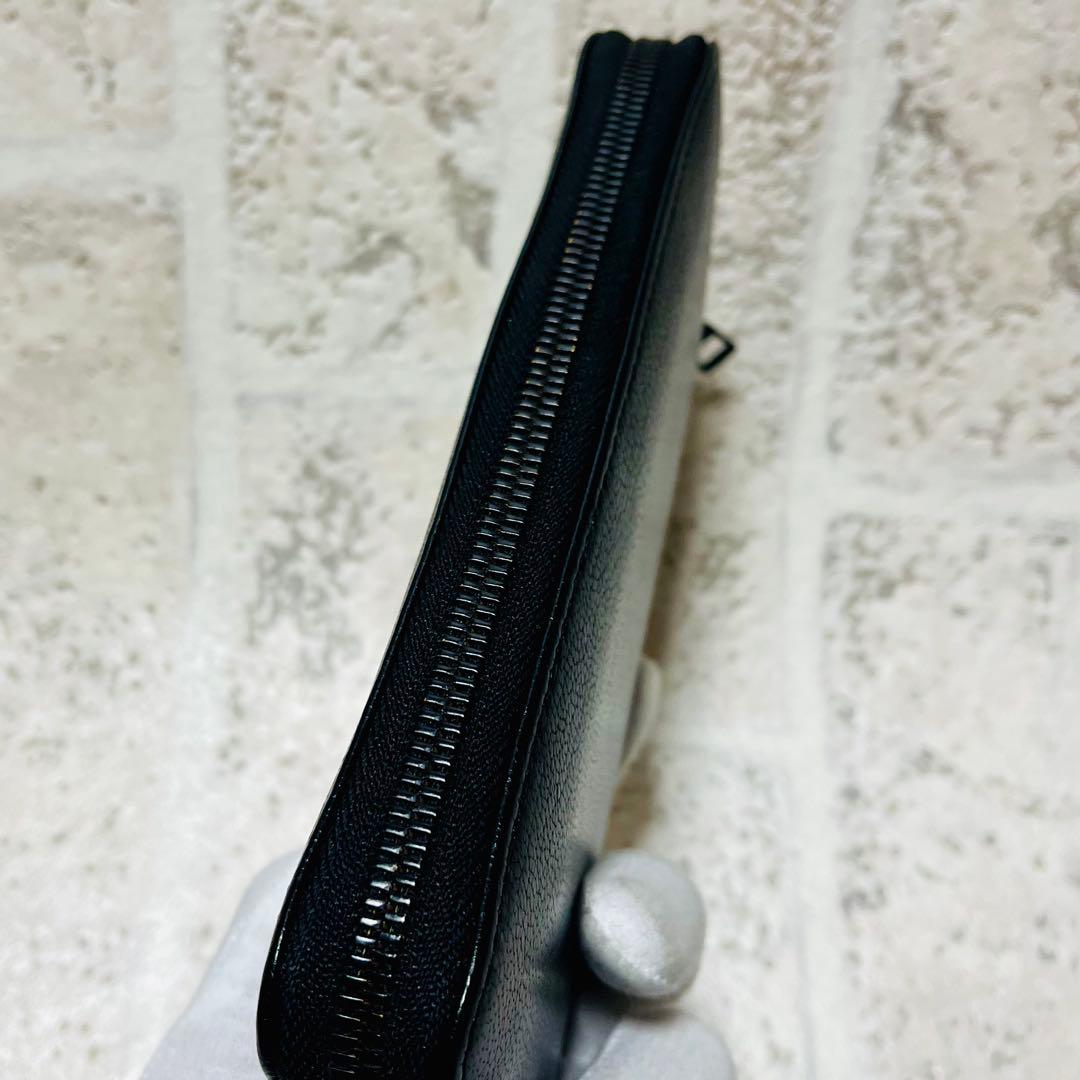 美品 ディーゼル 長財布 オールブラック ビンテージレザー ブラック