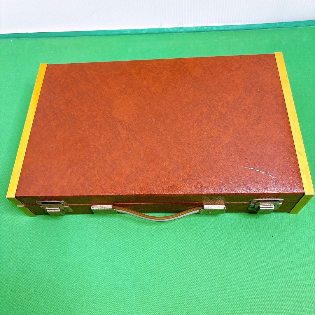 ミズノ　丸一　麻雀牌　背緑　三本羽　一索　飛龍 金彩