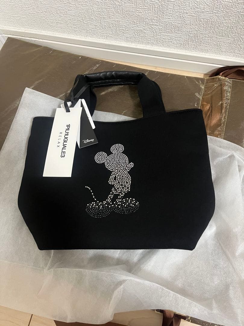 PIU1UGUALE3RELAX ミッキーマウスラインストーンミニトートバッグ