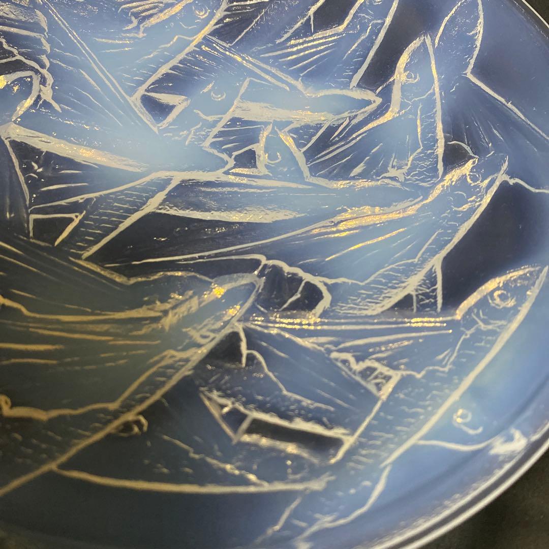 小柴外一　オパールセント　乳白　ガラス　トビウオ　中皿　5枚　セット