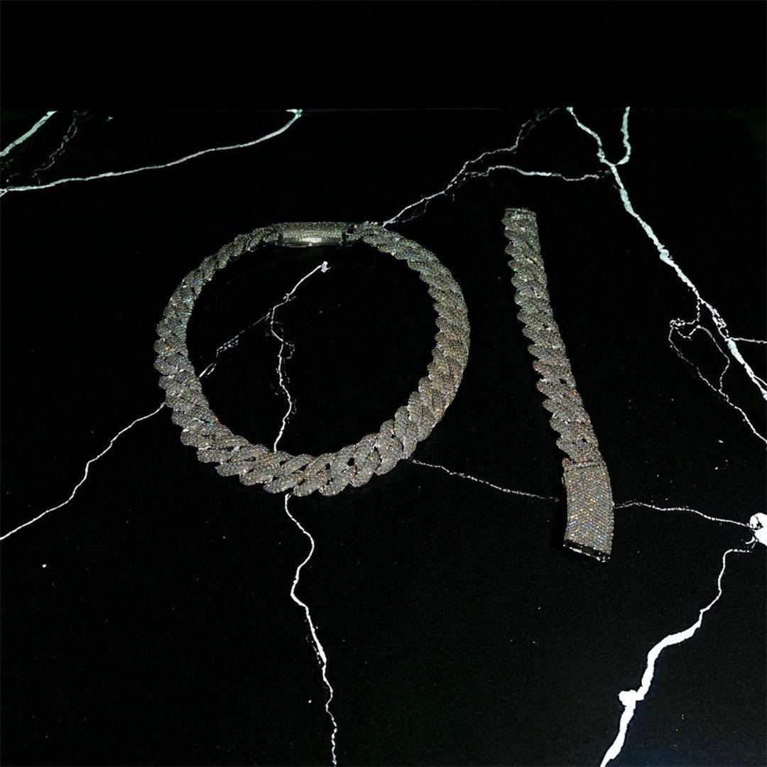 badhop ving着用 最高級ジルコニア使用 キューバンチェーン ネックレス