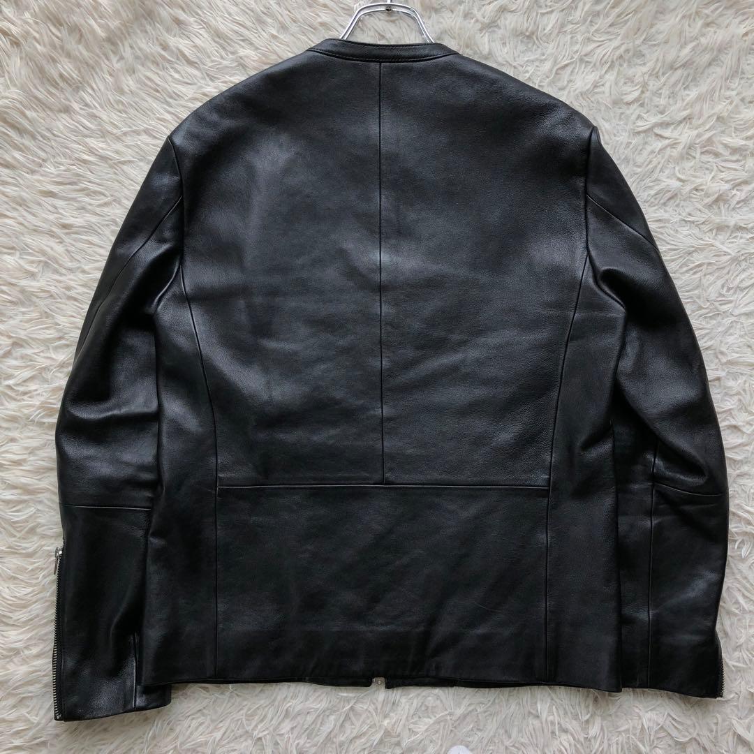 極美品 羊革 L】アダムエロペ シングルライダースジャケット 黒 W