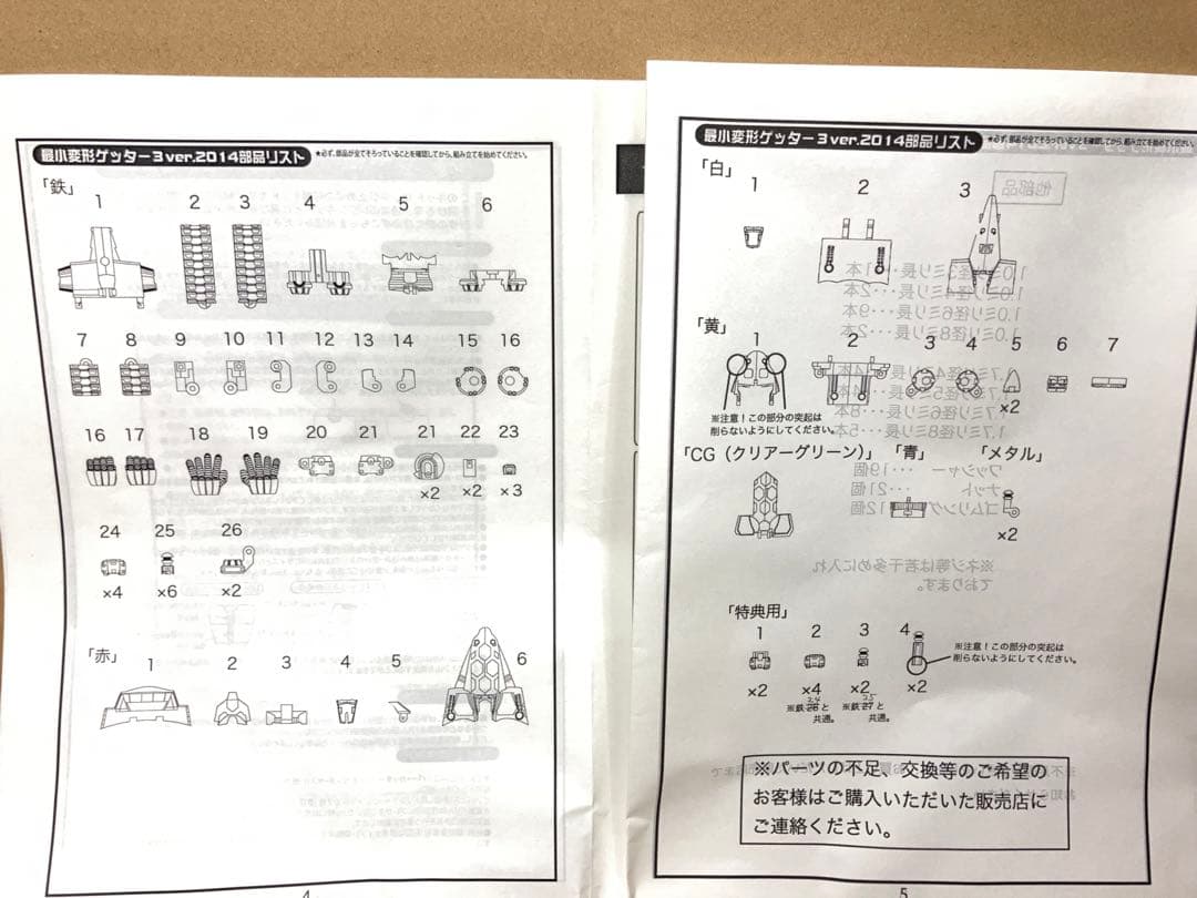 【希少品】最小変形 ゲッター3 ver.2014キット版 スタジオ・ハーフ・アイ