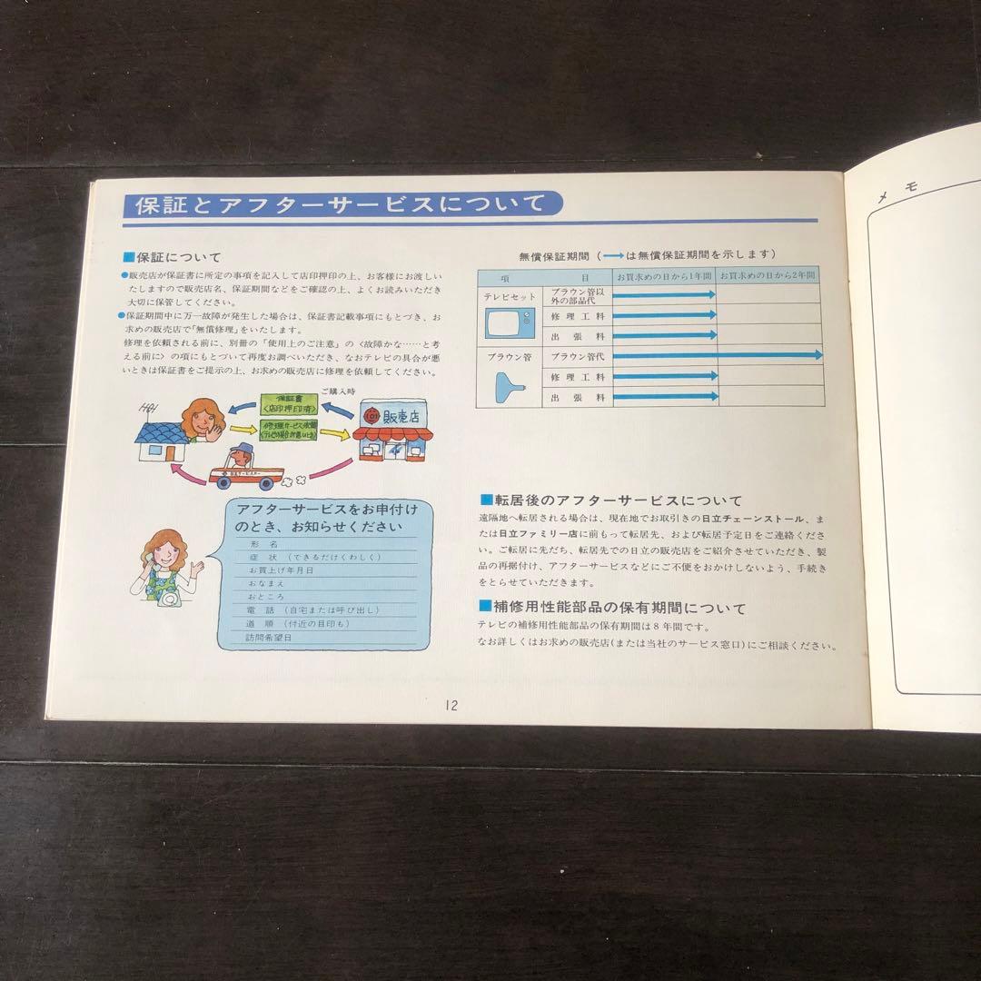 状態良い】日立キドカラー ブラウン管 カラーテレビ C20-745 説明書