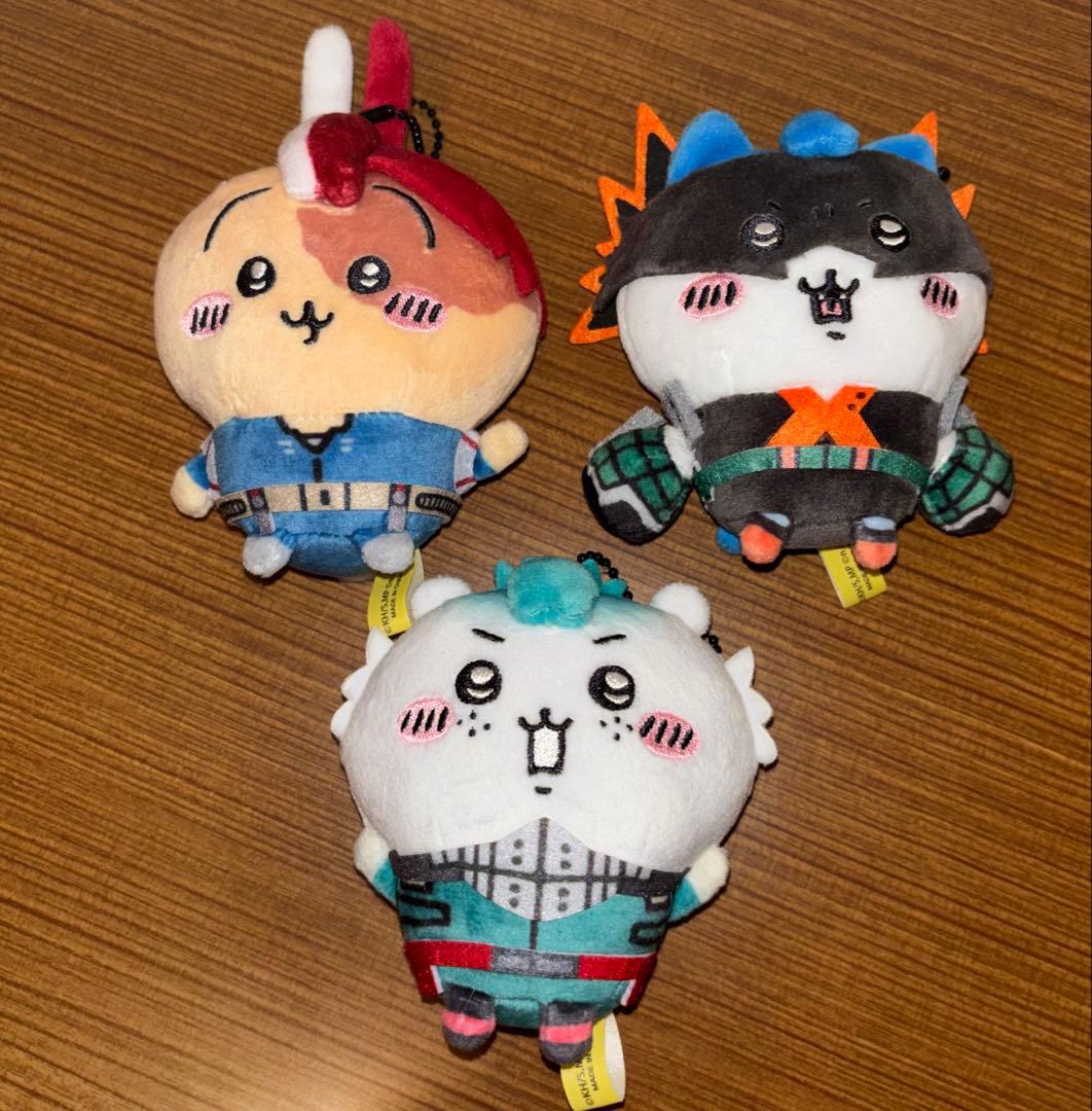 ちいかわ　ヒロアカ　マスコット　3点セット ちいかわヒロアカコラボ 3体セット - メルカリ