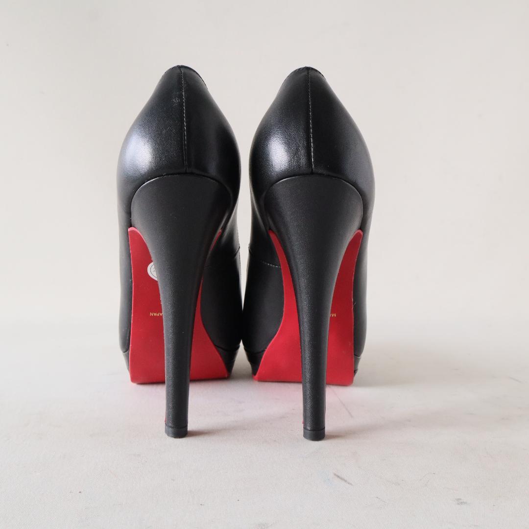 未使用現行モデルコメックス　ラウンドトウダブルストームパンプス　黒　23.5cm