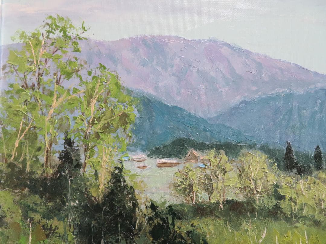 ◆　大山功　「美濃路」　油彩　F6号　應美会会員　 ◆