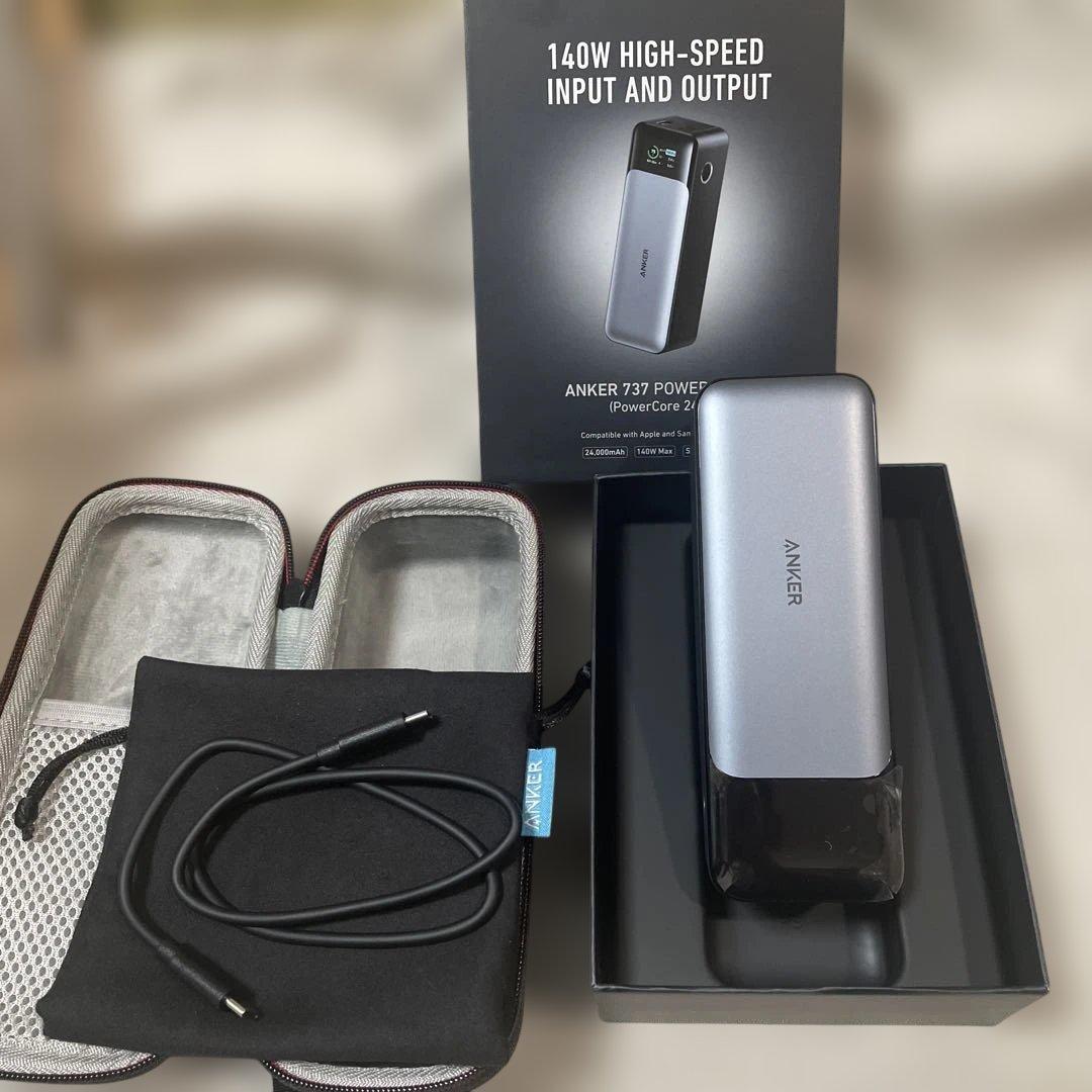 anker 737 power bank 付属品完備、未使用に近い 新品未開封】ANKER 737 Power Bank PowerCore 24000 A1289N11 ブラック