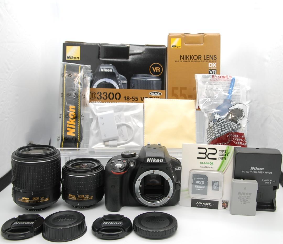 Nikon D3300 ダブルレンズ 18-55 55-200 VR スマホ転送 - メルカリ