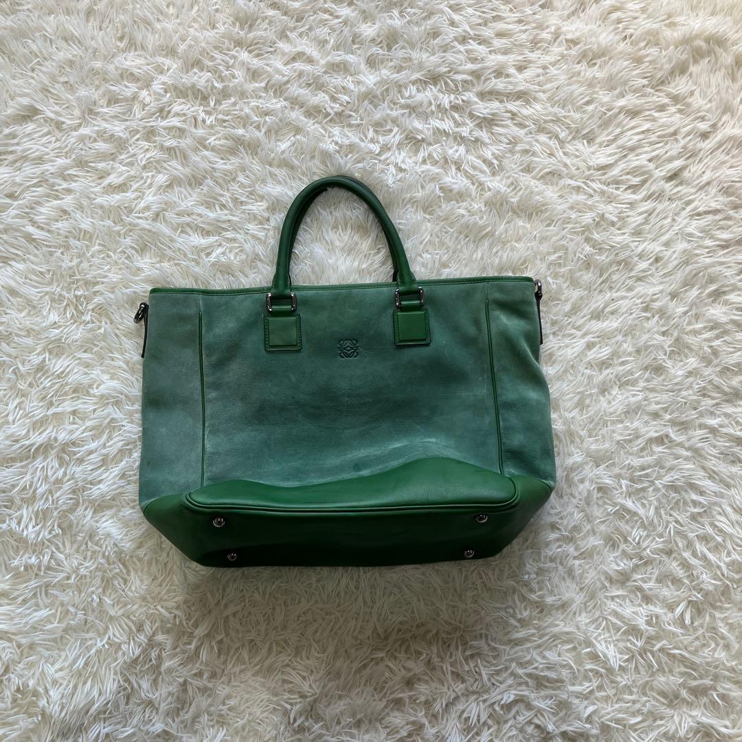 s*f様 LOEWE ロエベ アナグラム スエード レザー トートバッグ ボスト エンブレム アナグラム スエード レザー ボストン / ハンドバッグ