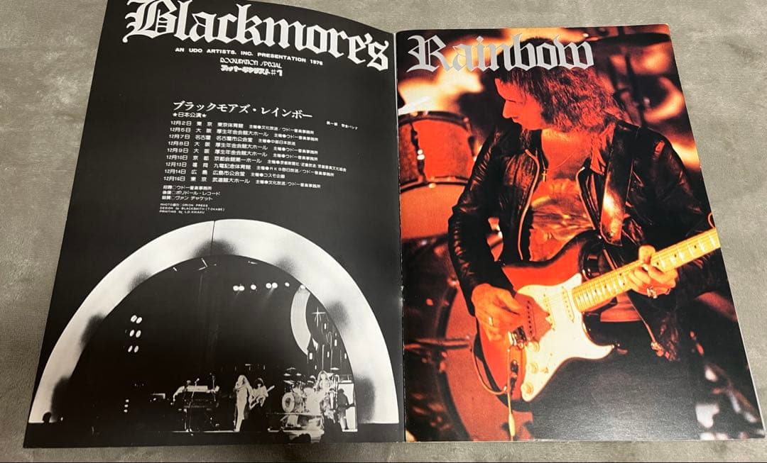 超レア/リッチーブラックモアレインボーパンフレット 1976/1978/1995
