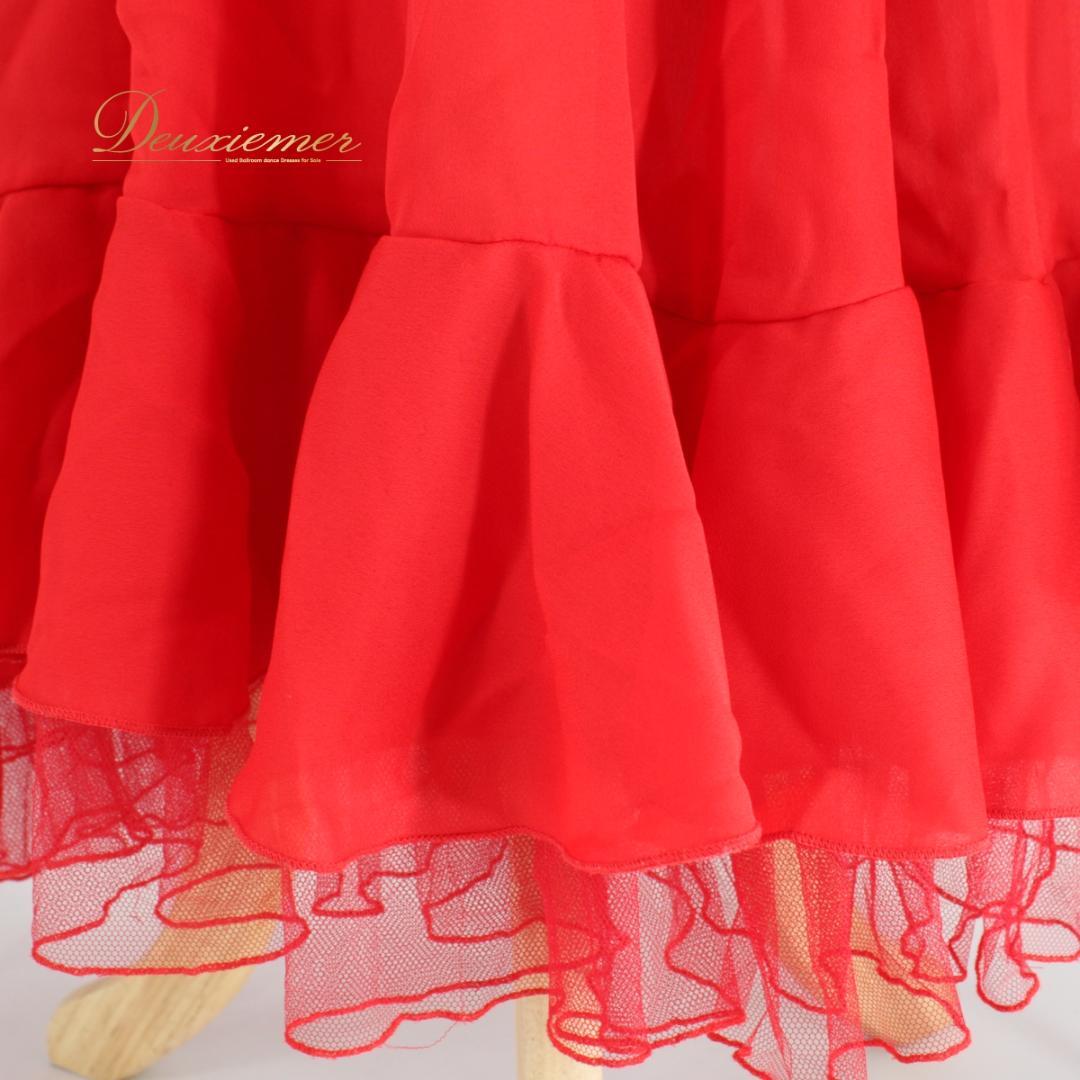 フラメンコ衣装】レッド ペチコート スカート 赤 ボランテ フリル