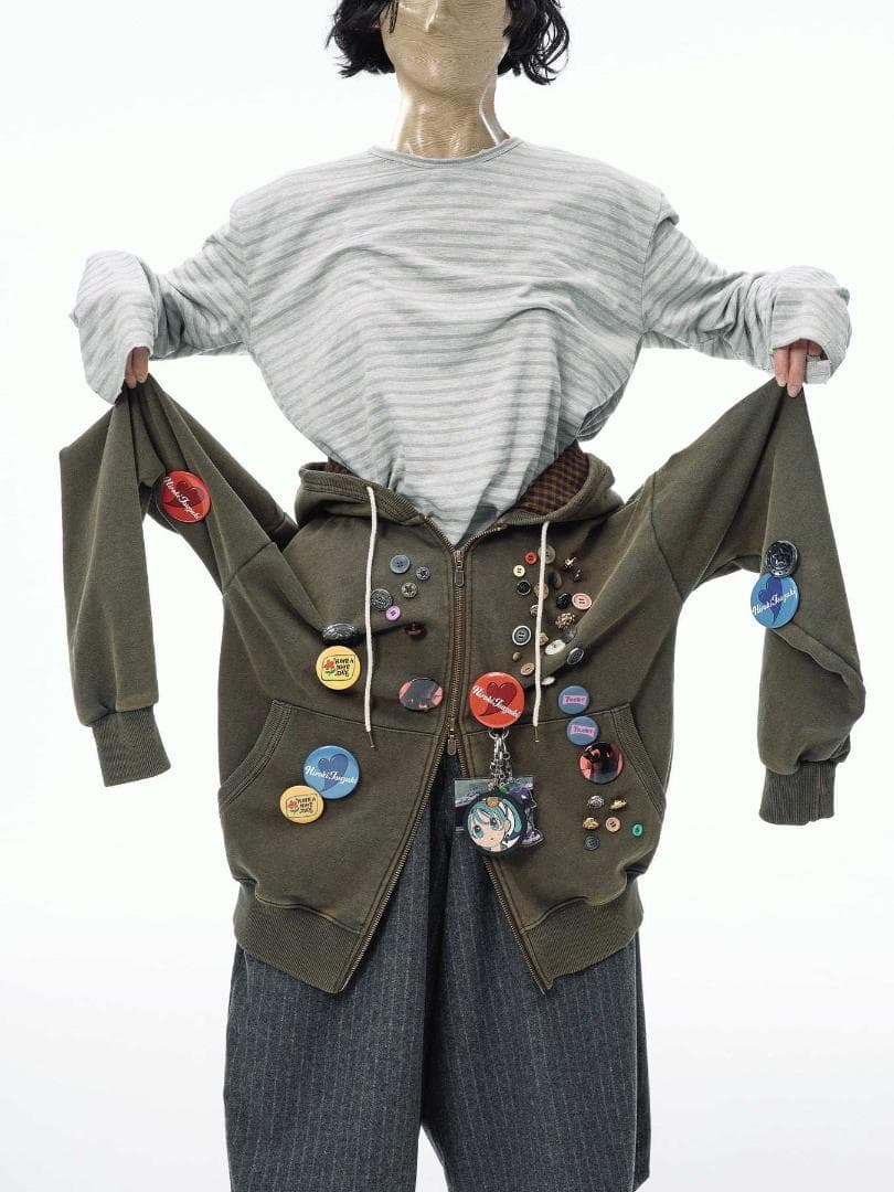 HIROKI TSUZUKI FULL ZIP HOODIE KAHKI - メルカリ