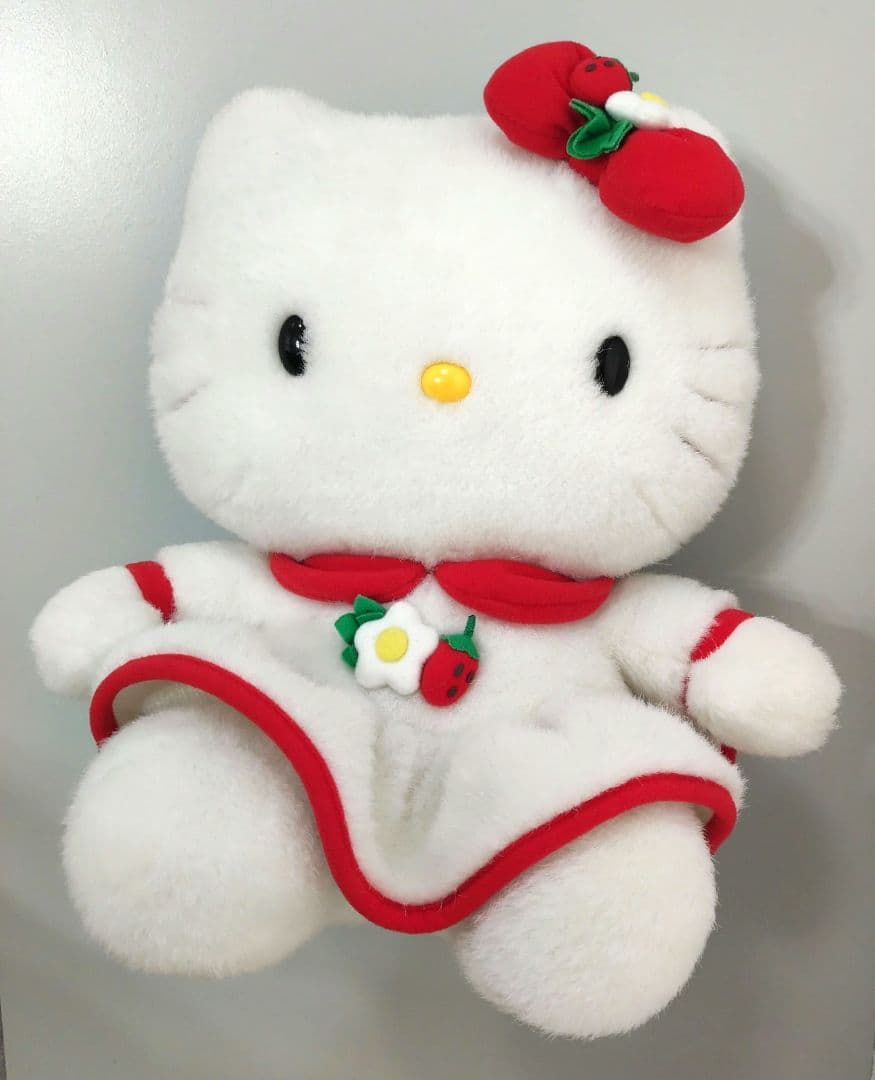 平成レトロ ハローキティ　限定/希少　いちご ドレス　ぬいぐるみ