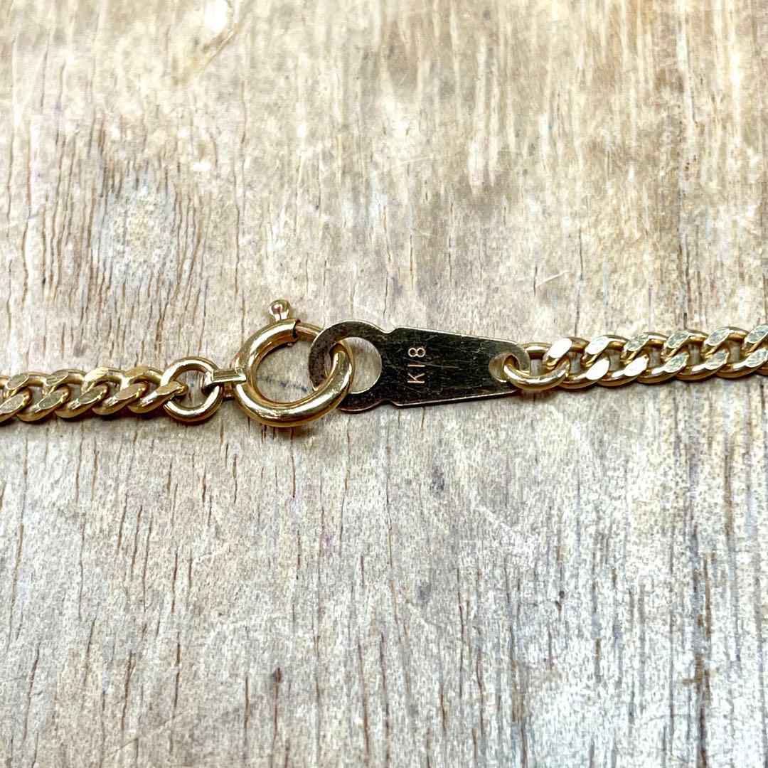 みっつ！K18 2面カット 喜平 ブレスレット 4.04g M2427