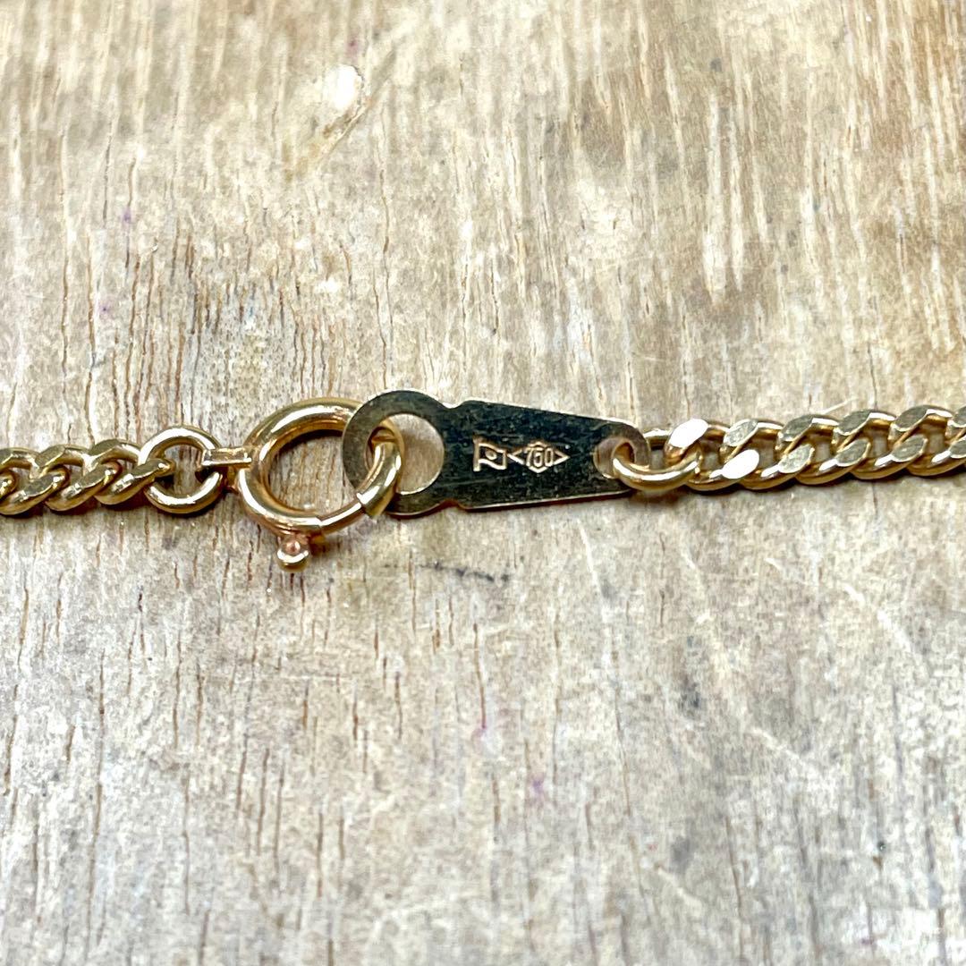 みっつ！K18 2面カット 喜平 ブレスレット 4.04g M2427