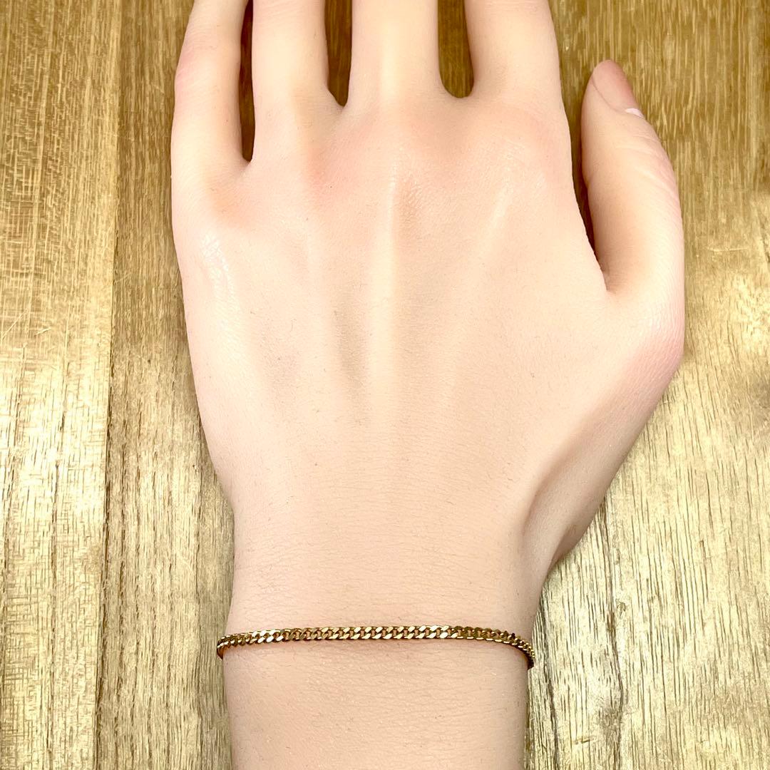 みっつ！K18 2面カット 喜平 ブレスレット 4.04g M2427