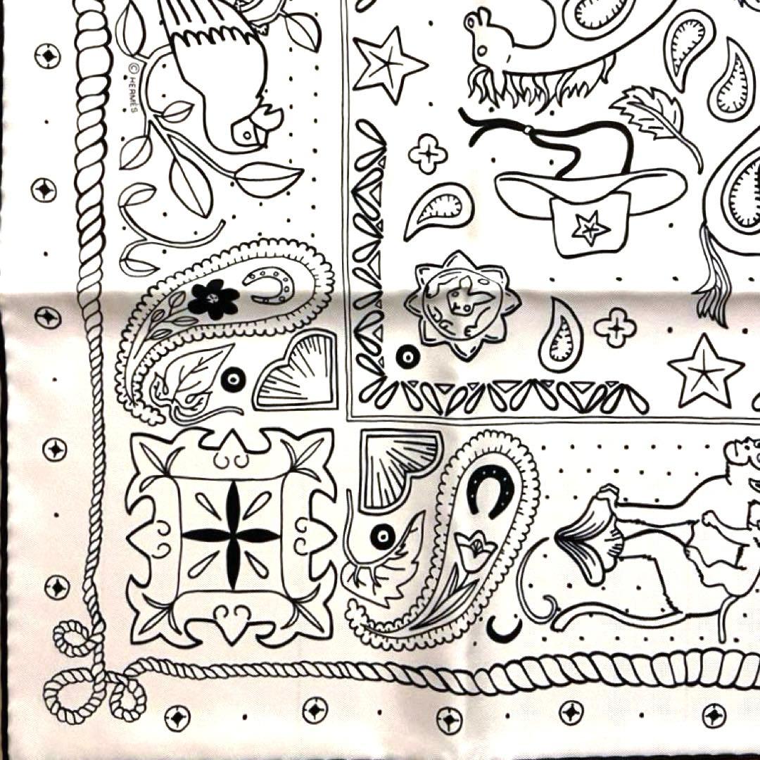 新品未使用 エルメス シルクスカーフ バンダナ カレ55 アニマル