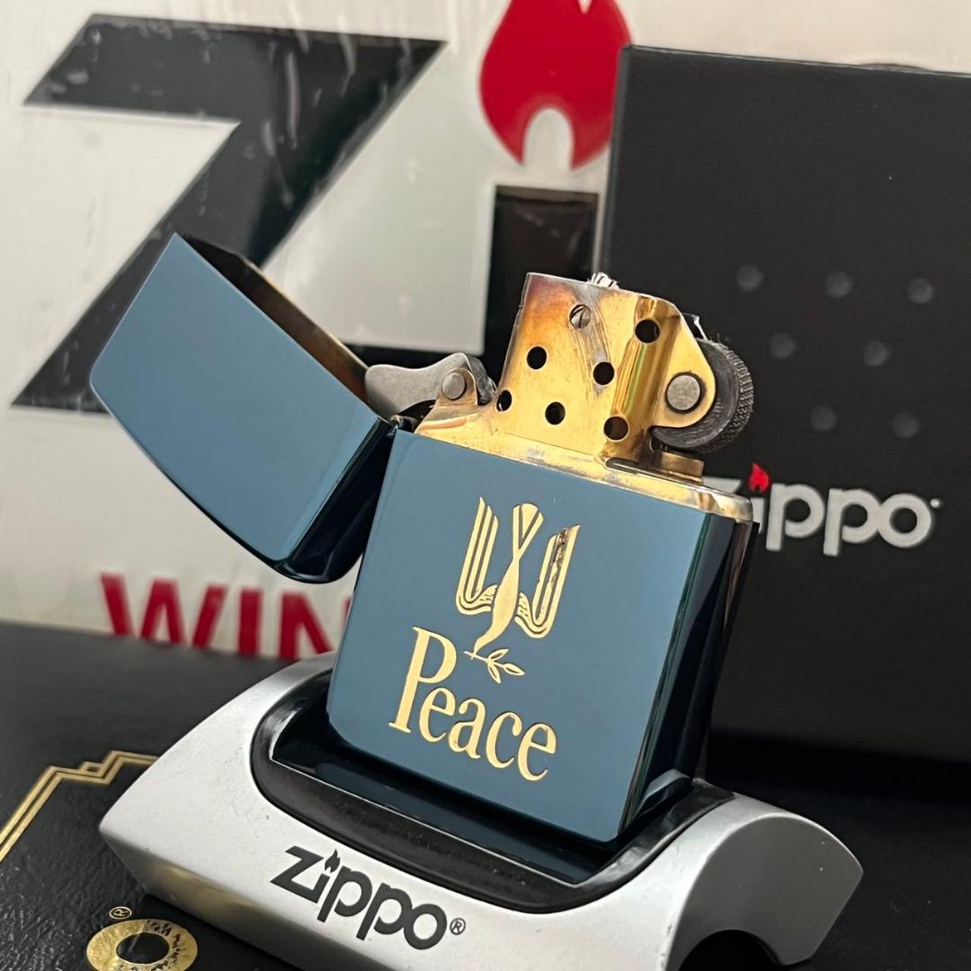 ジッポーzippo Peace ピース ブルーチタン初期物93年製限定懸賞非売品