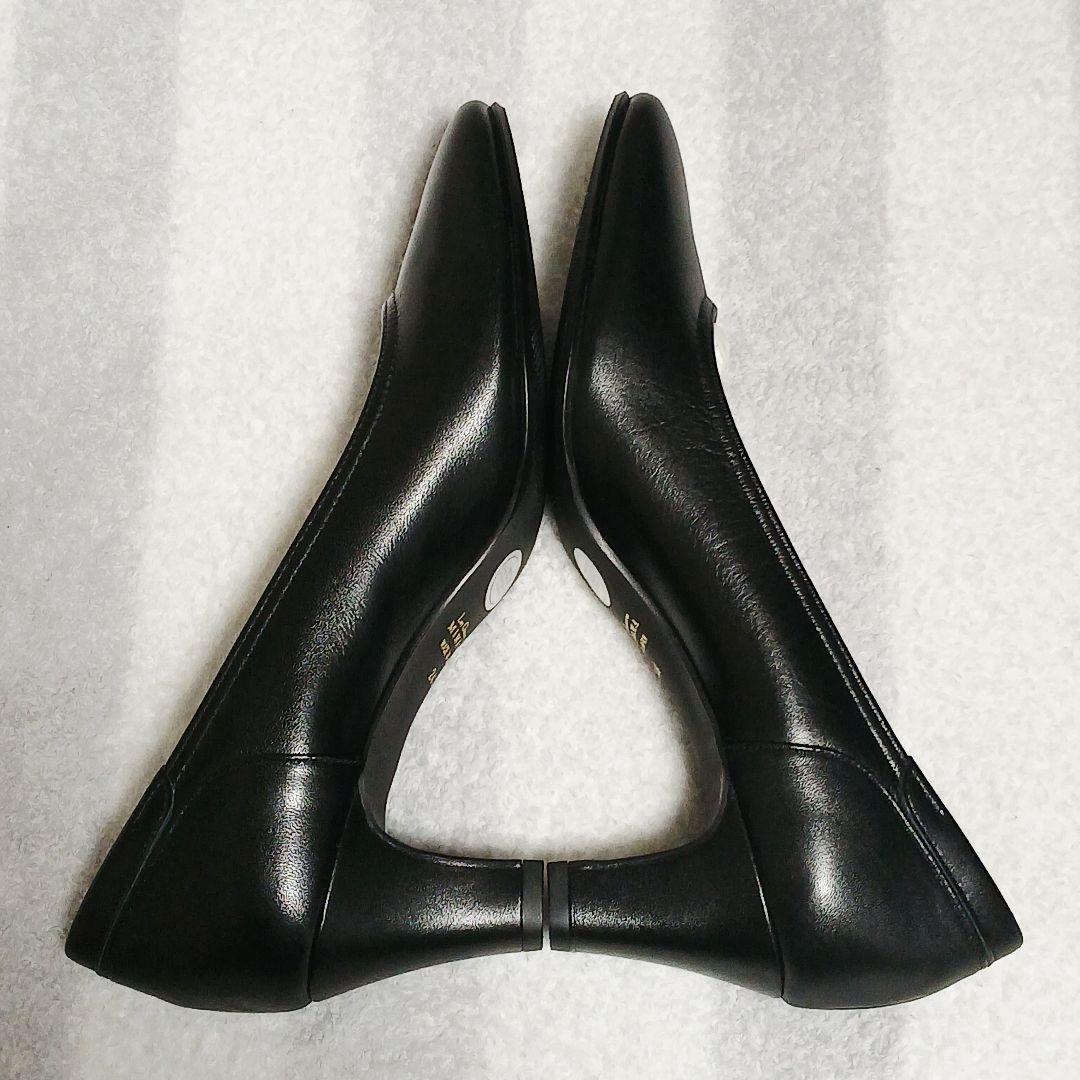 MIHAMA 24.5cm 新品未使用　ヒール5.5　プレーン　黒　パンプス