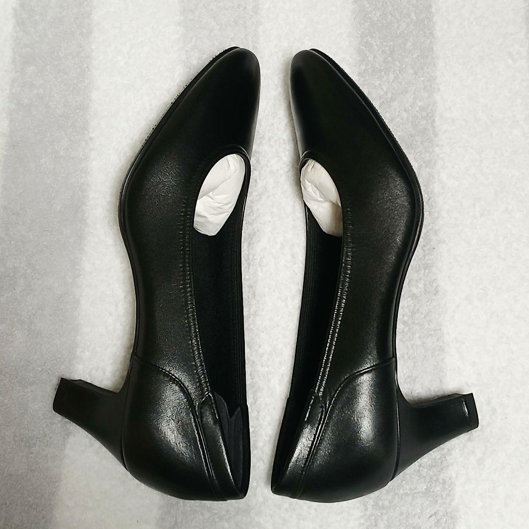 MIHAMA 24.5cm 新品未使用　ヒール5.5　プレーン　黒　パンプス