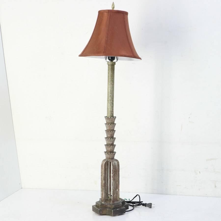 アンティーク調 フロアライト 高さ95cm ピンク系シェード クラシカル家具