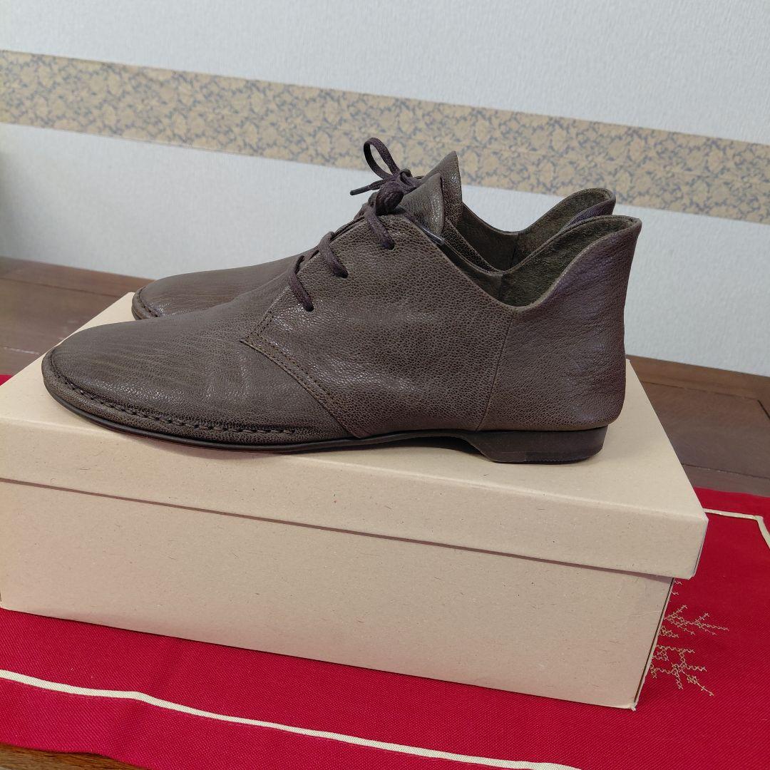 ヨーガンレール　レースアップシューズ　山羊革　カーキ　24.5cm