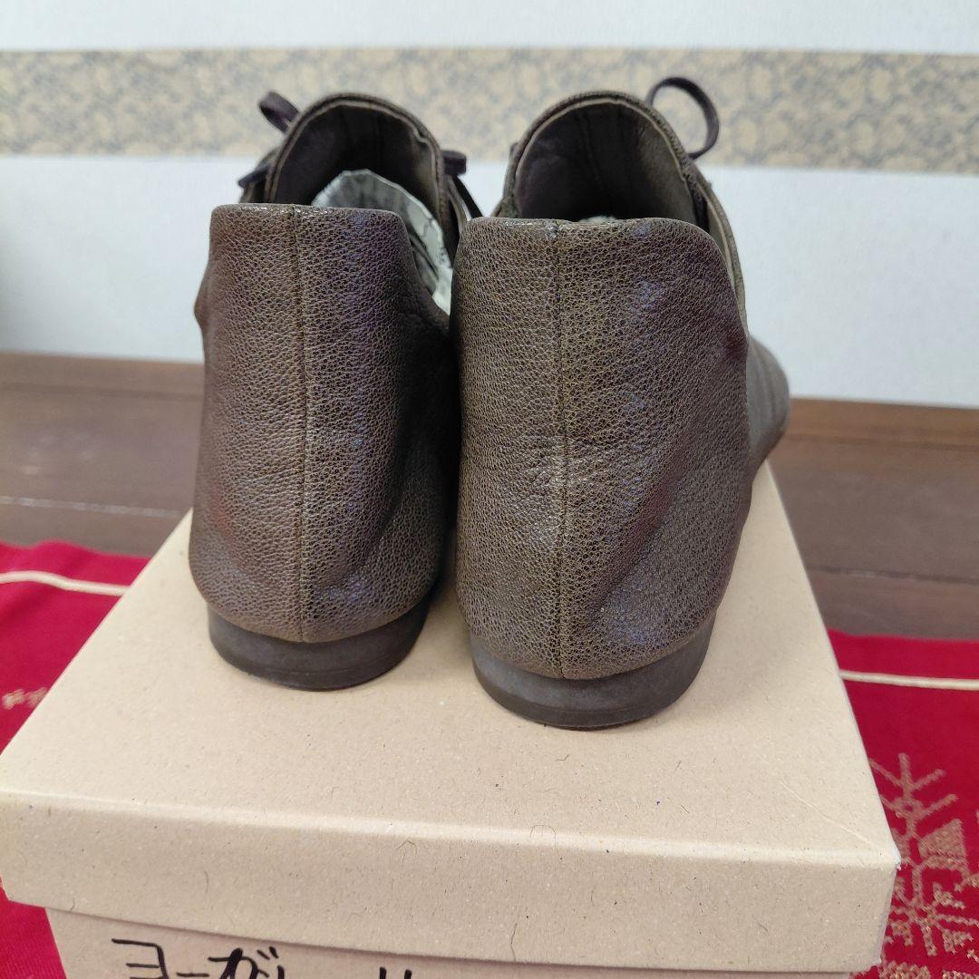 ヨーガンレール　レースアップシューズ　山羊革　カーキ　24.5cm