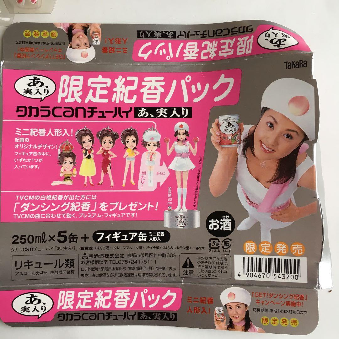 0614 藤原紀香 タカラCANチューハイ ミニ紀香人形、ブリキ缶 2セット