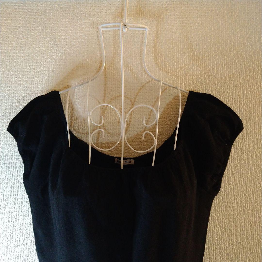miumiu】 パフスリーブ ブラック トップス（XS） - メルカリ