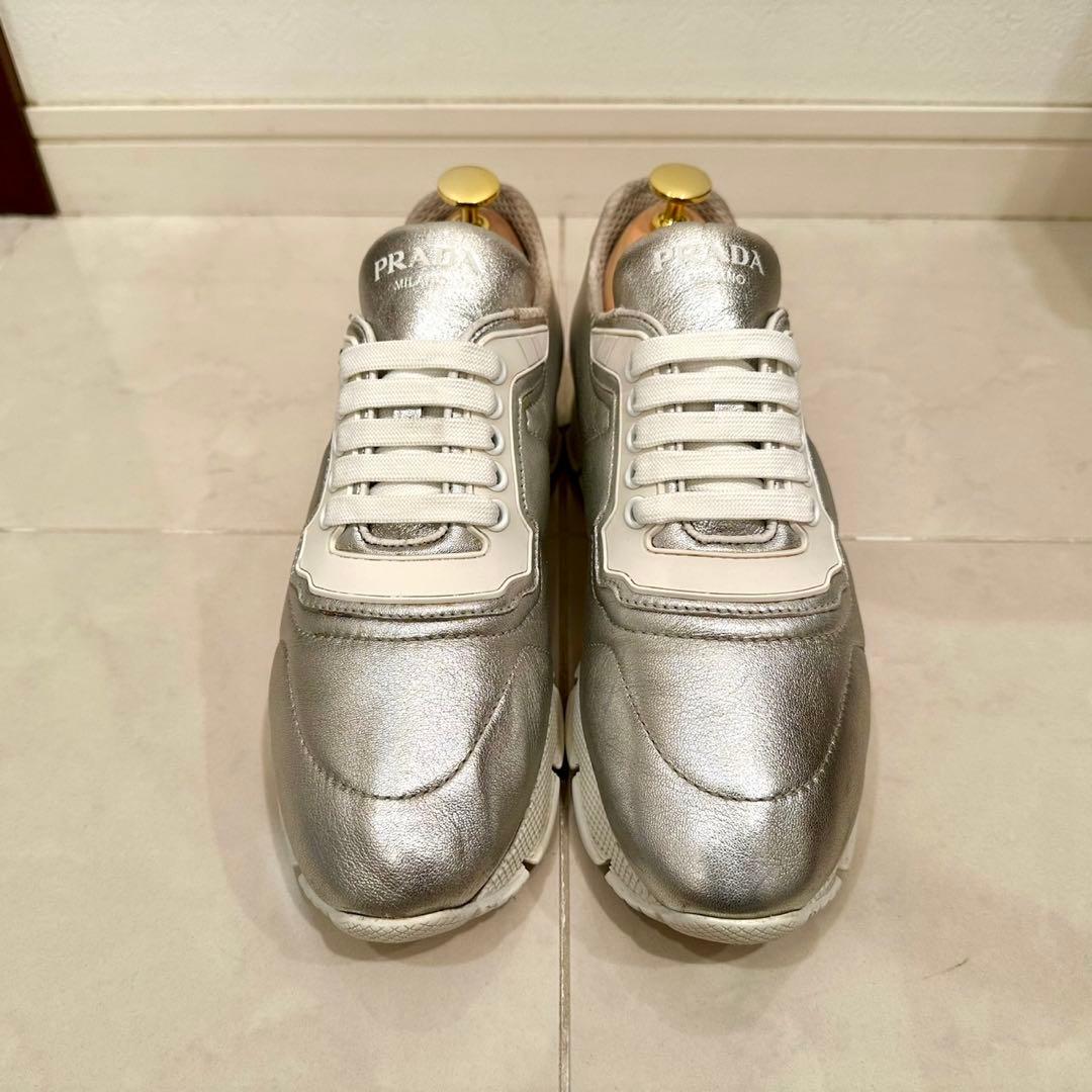 PRADA｜Nappa Leather Cloud Sneakers EU38 - メルカリ