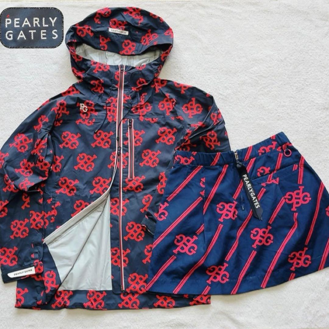 極美品　パーリーゲイツ　セットアップ　PG柄　ジャケット　モノグラム　スカート PEARLY GATES（パーリーゲイツ） 【PREMUM OUTLET 60%超OFF】パーリー