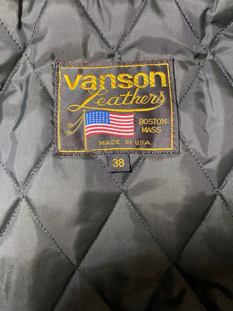 バンソン VANSON ポリスマンジャケット 38 黒 タロンジッパー/ショット