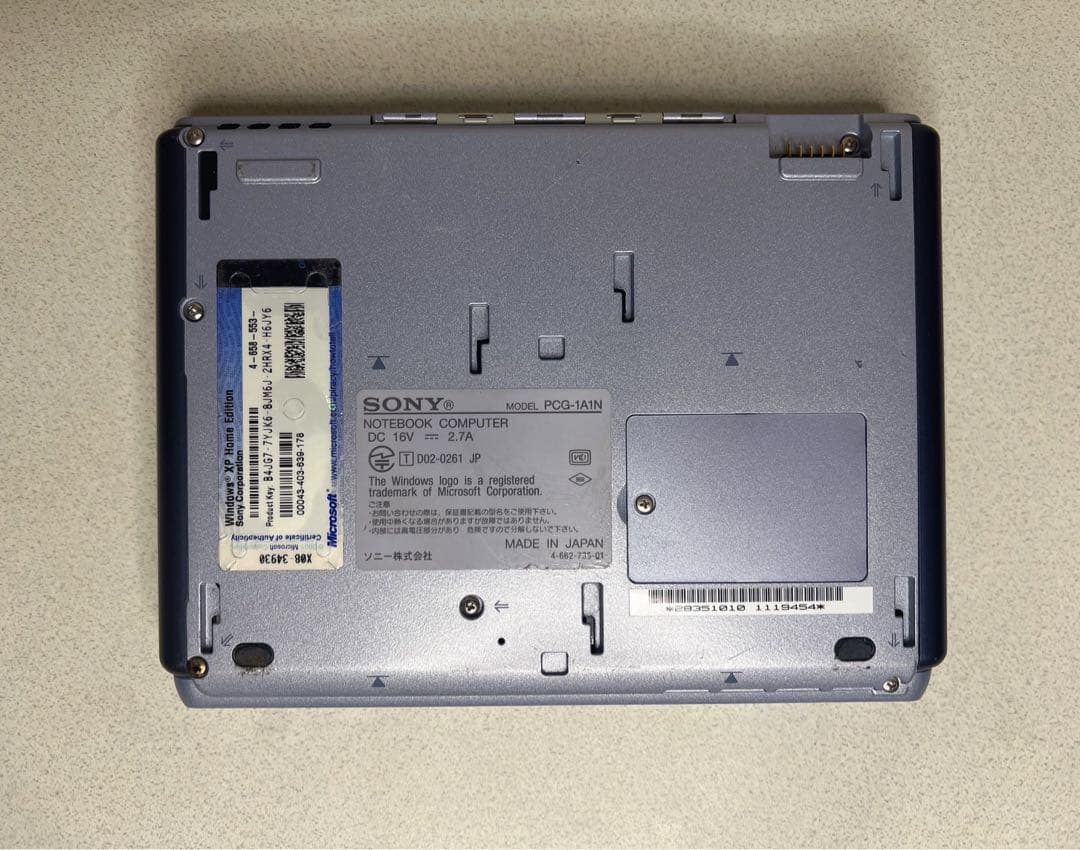 SONY VAIO PCG-1A1NモバイルPCジャンク - メルカリ
