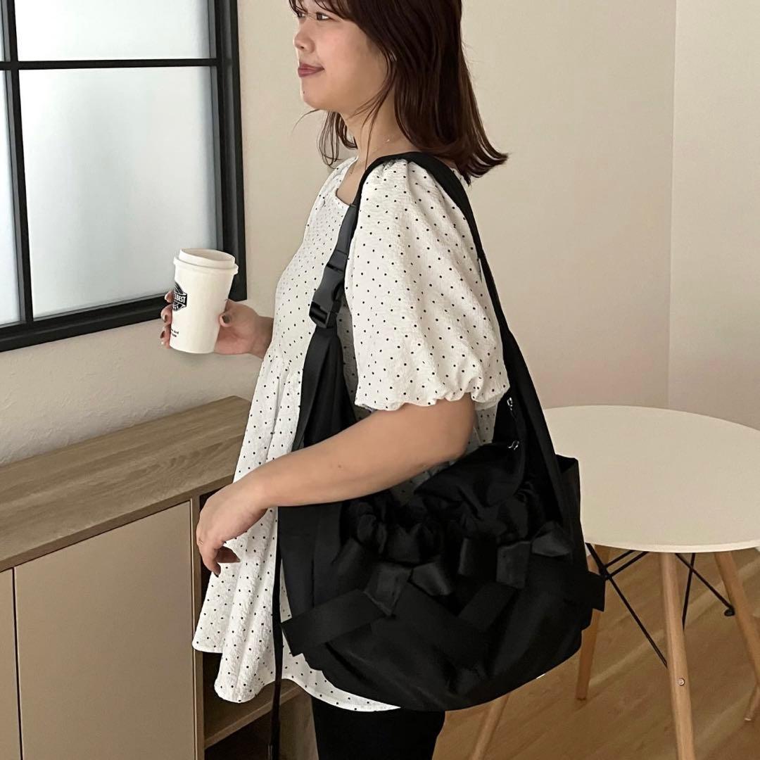 【SAPON】撥水リボンナイロンショルダーバッグ【完売品】 SAPON】撥水リボンナイロンショルダーバッグ（ショルダーバッグ