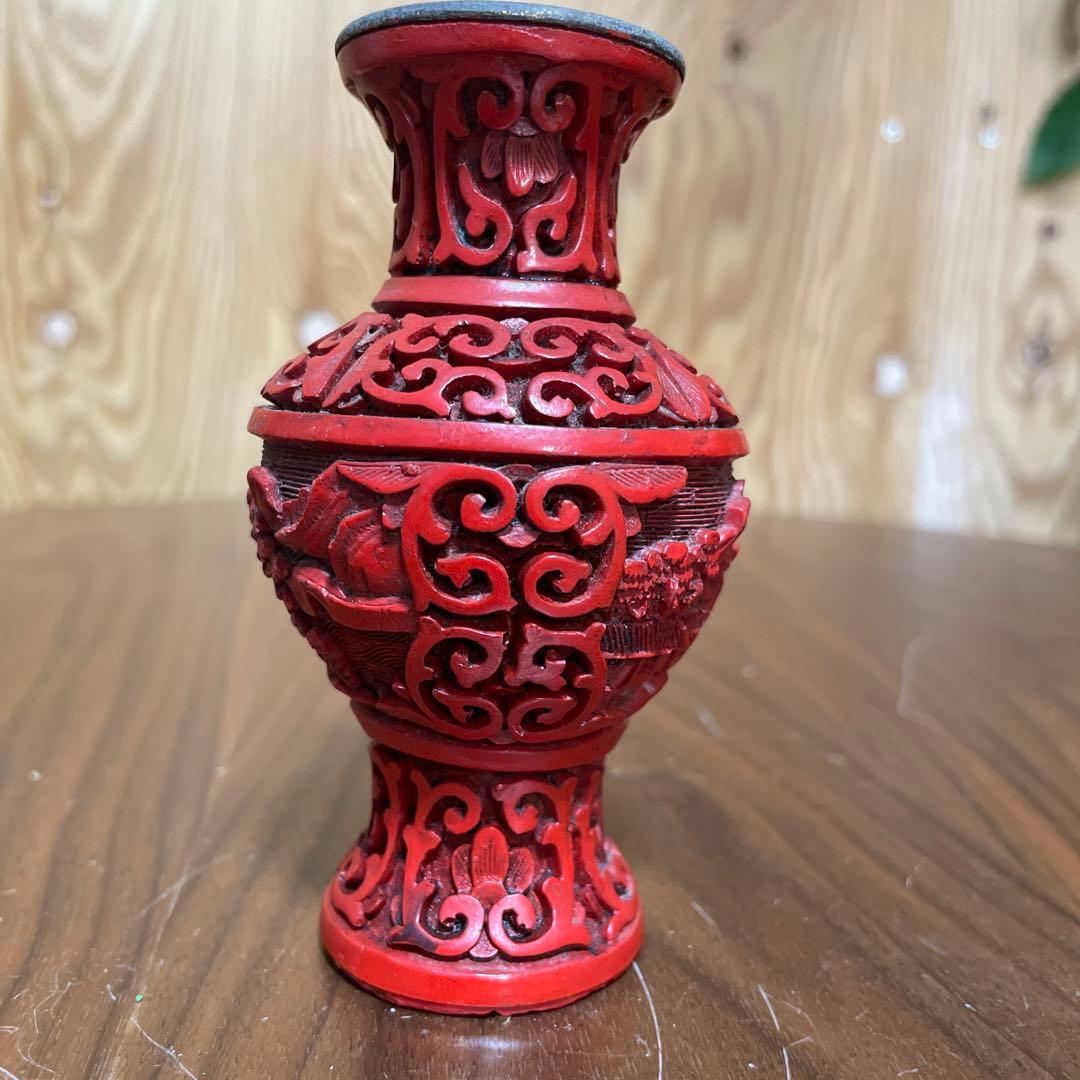 中国花瓶 ミニチュア 壺 中国美術 工芸品 骨董品 花 彫刻 花器 花瓶