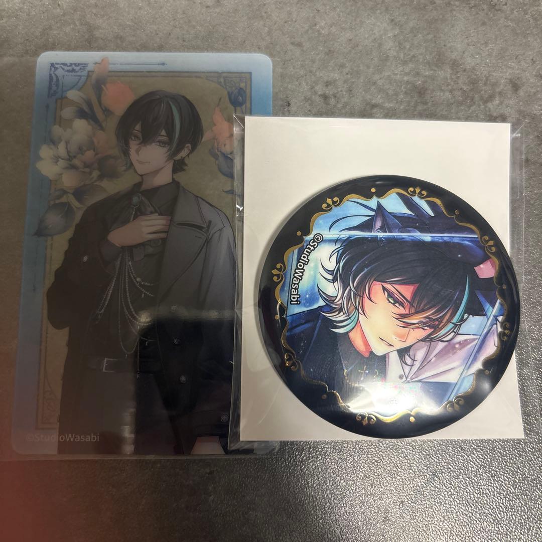 あくねこ 悪魔執事と黒い猫 缶バッジ ベレン 箔押し缶バッジ クリア