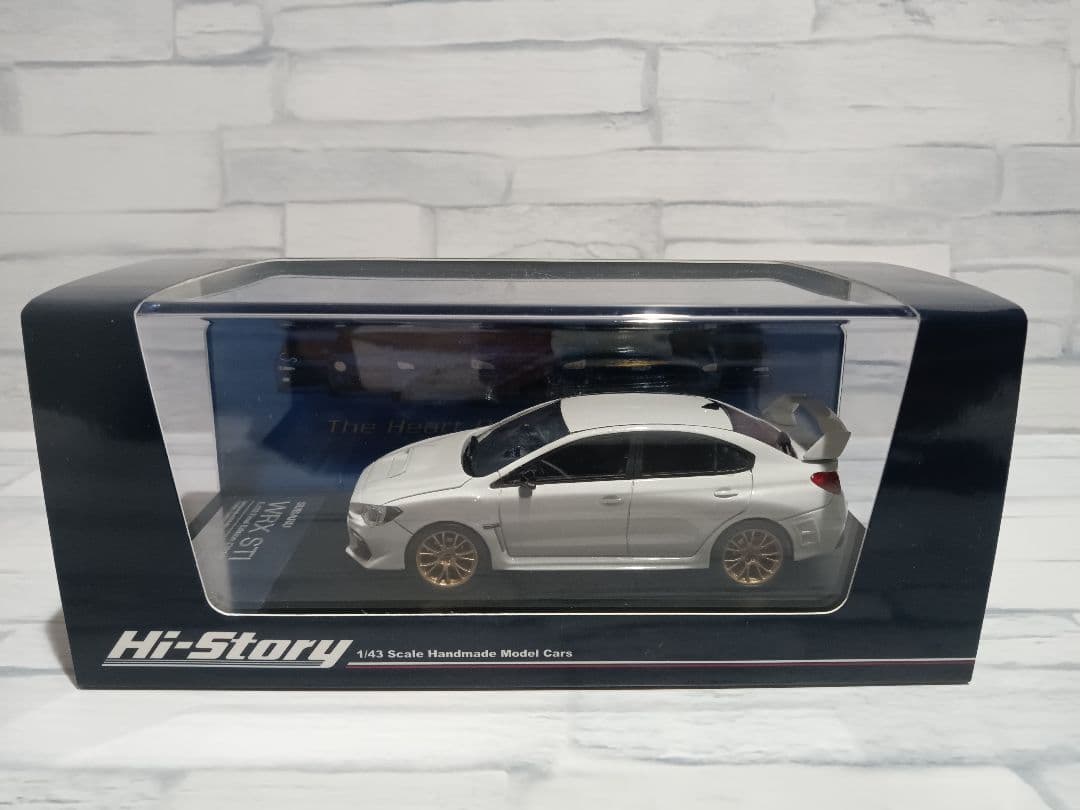 1/43 ハイストーリー　スバル　WRX STI EJ20 ミニカー　ホワイト ミニカーショップグローバル - 1/43 ハイストーリー スバル WRX STI