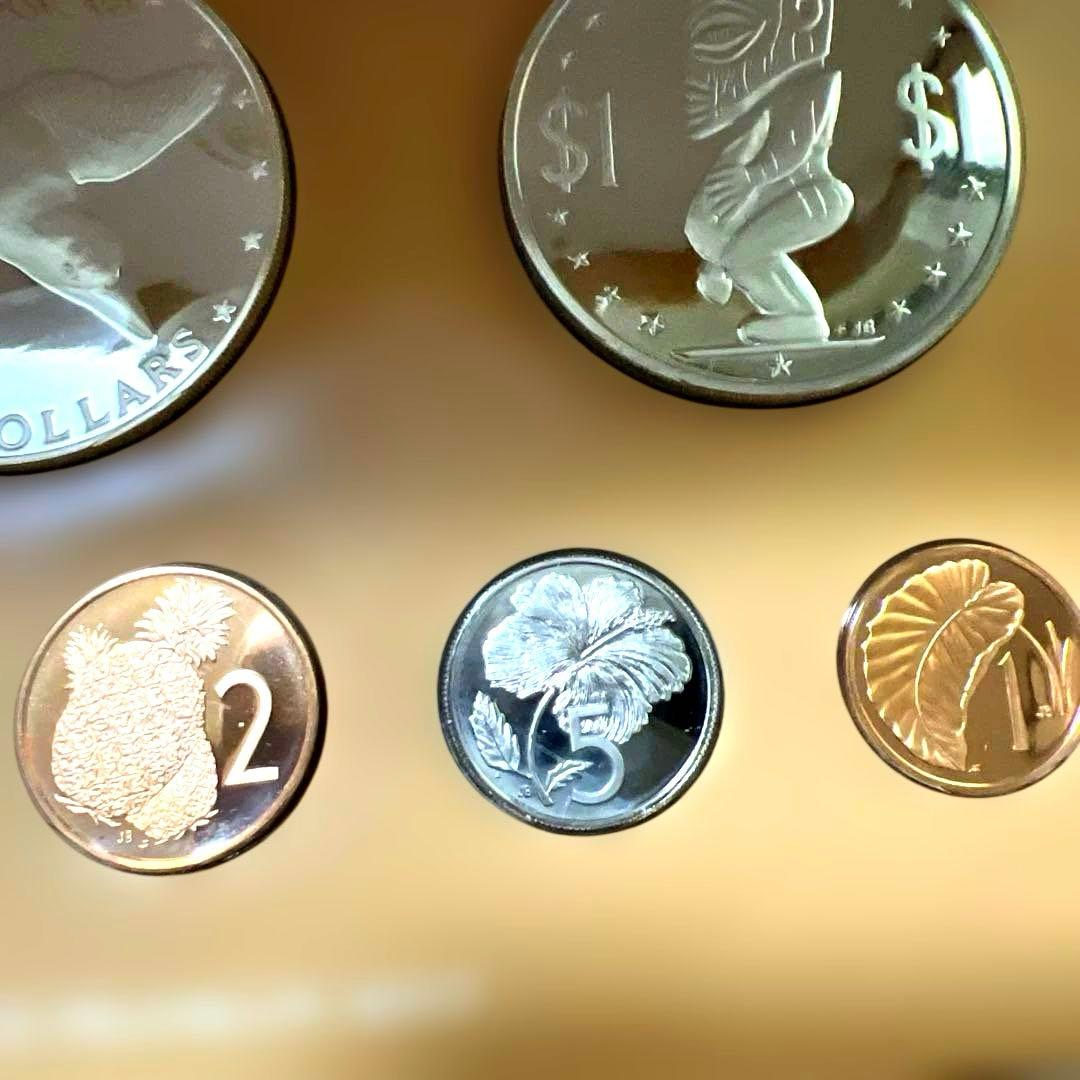 銀貨あり】1976年 クック諸島 貨幣プルーフセット 8枚 専用ケース付き